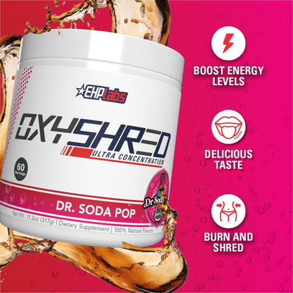 EHP Labs OxyShred Pre Workout Powder & Shredding Supplement - Preworkout Powder with L Glutamine & Acetyl L Carnitine, Energy Boost Drink - Passionfruit, 60 Servings