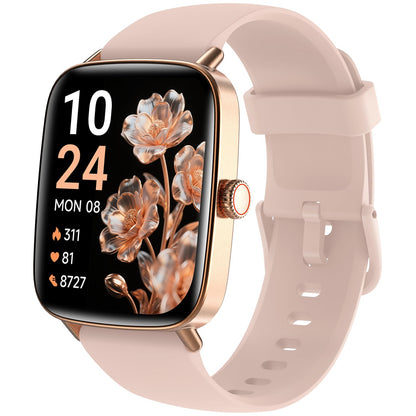 Fitpolo Smart Watch for Women, Stainless Steel Bezel Fitness Tracker (Make/Answer Calls), IP68 Waterproof, Heart Rate SpO2 Monitor, Sleep & Activity Tracking Smartwatch for Android Phones iPhone
