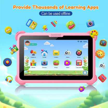 Kids Tablet 7 inch Tablets for Kids 3-12, 32GB Android Toddler Tablet with Solid Case, YouTube, Netflix, GMS, Bluetooth, WiFi, Education Learning Apps Installed, Parent Control