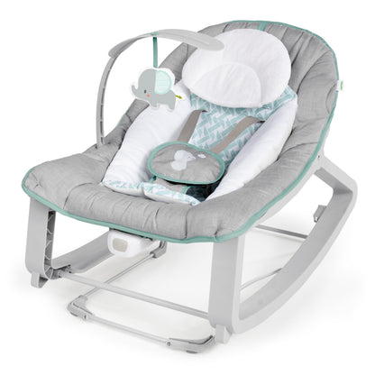 Aura Restored Ingenuity Keep Cozy 3-in-1 baby bouncer with toy bar, vibrating seat for infants to toddlers, up to 40 lbs.