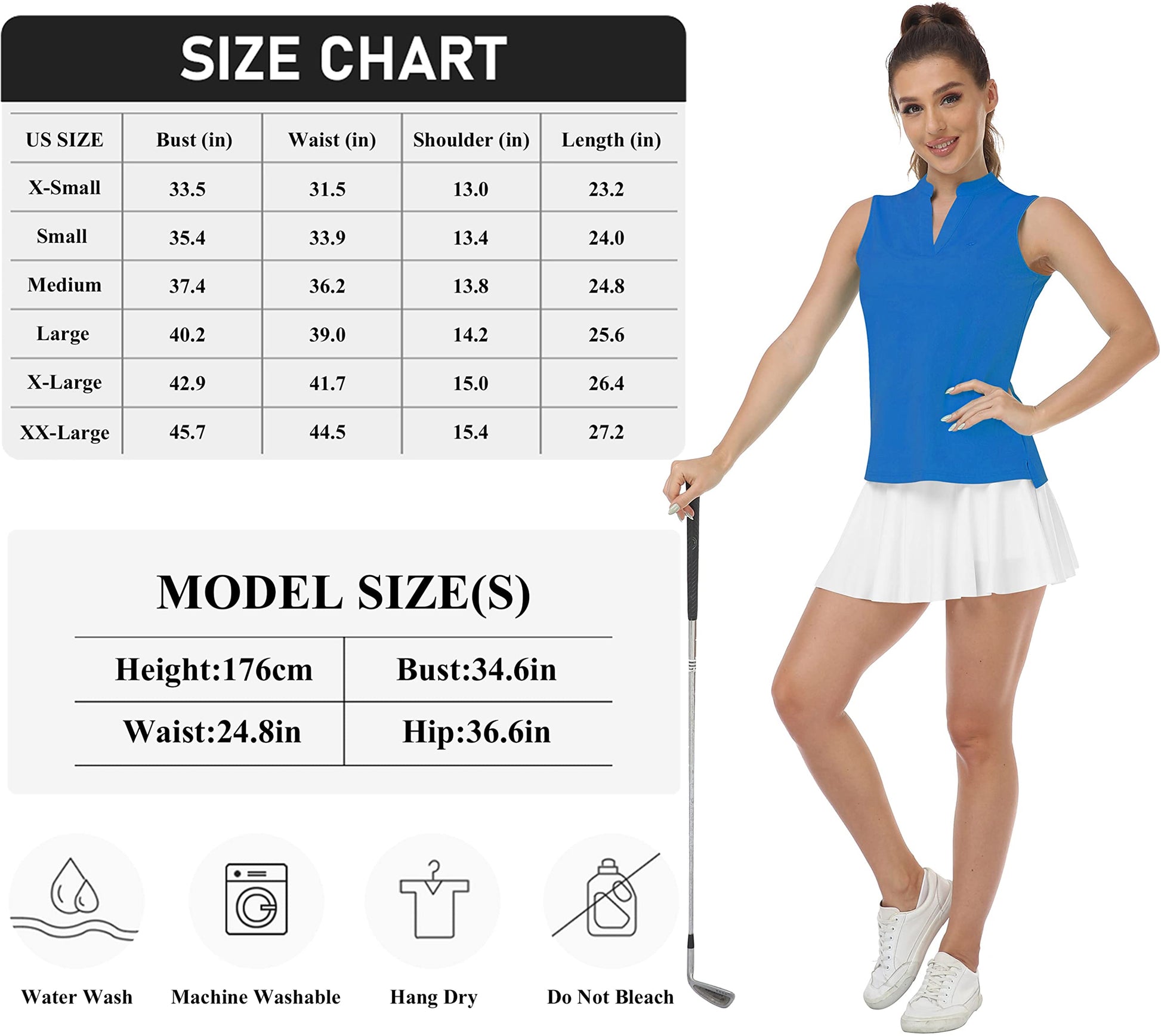 9DF MoFiz Women's Sleeveless Golf Polo Tennis Shirt Sport T-Shirt V-Neck Athletic Tops Active Tee Aura Restored