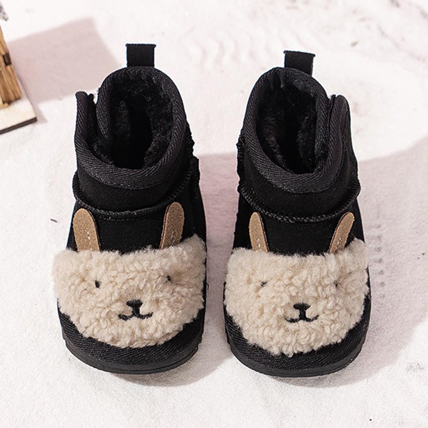 IWIHMIV Toddler Winter Shoes Mid Calf Boots With Side Zipper Snow Boots Cotton Shoes for Boys And Girls Warm Thick Cotton Boots