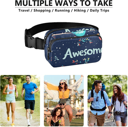 Large Capacity Fanny Pack, Parents' Day Beautiful Sunflower, Women Waist Packs,  Bum Bag Belt with Adjustable Strap