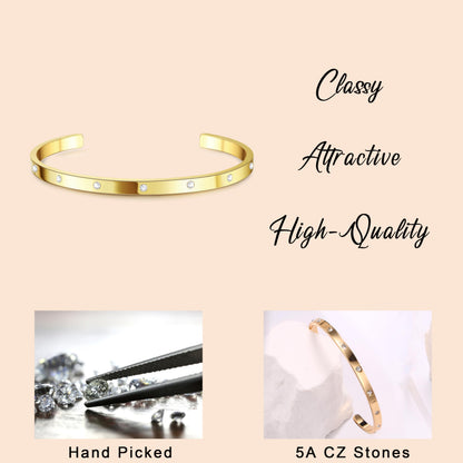 Kryssable Collection 14k Gold Plated Bangle Cuff Chain Bracelets