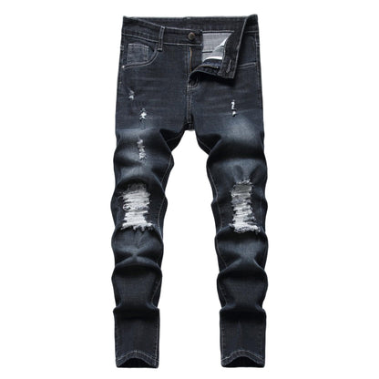Maiyifu-GJ Boy's Slim Straight Fit Ripped Jeans Destroyed Distressed Denim Jeans Kids Classic Washed Jean Pants with Holes