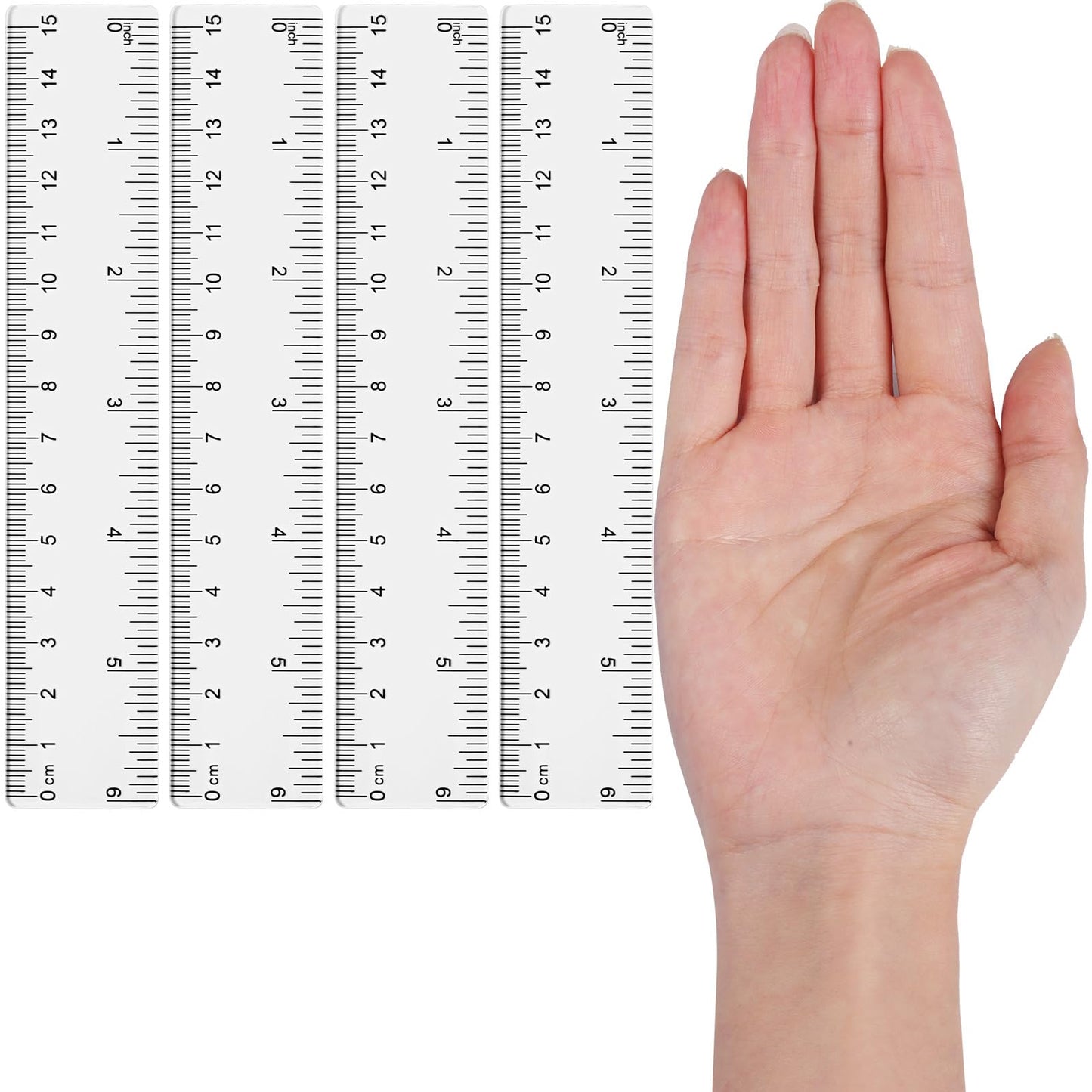 Zonon 6 Pcs 12 Inch Ruler Bulk Plastic Flexible Straight Metric/inches