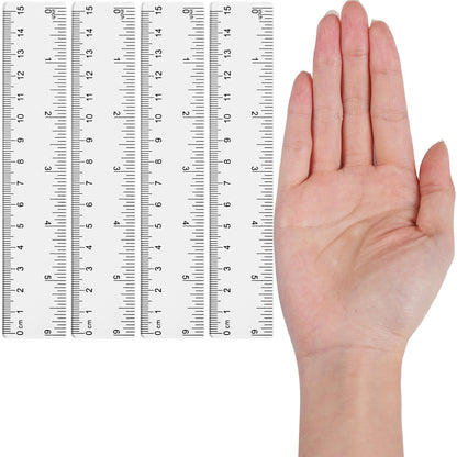 Zonon 6 Pcs 12 Inch Ruler Bulk Plastic Flexible Straight Metric/inches
