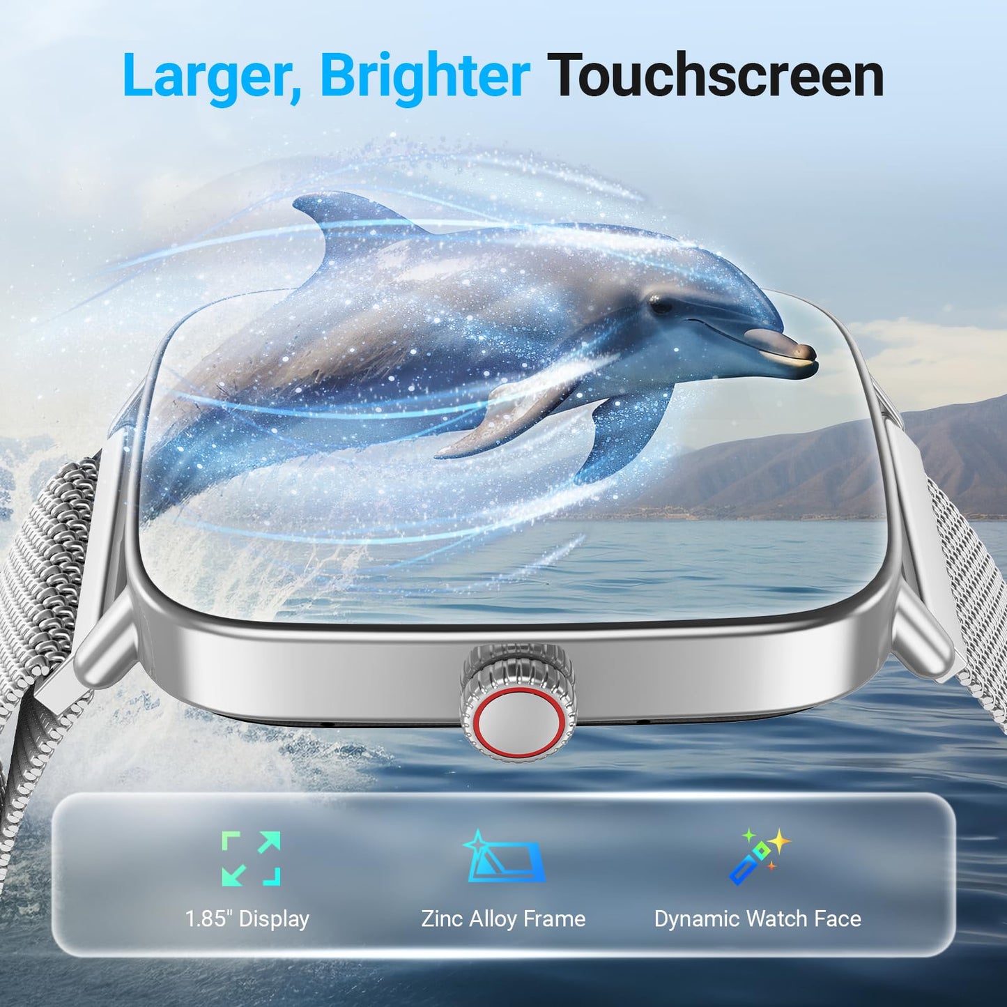 Fitpolo Smart Watch for Women, Stainless Steel Bezel Fitness Tracker (Make/Answer Calls), IP68 Waterproof, Heart Rate SpO2 Monitor, Sleep & Activity Tracking Smartwatch for Android Phones iPhone
