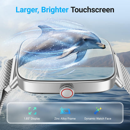 Fitpolo Smart Watch for Women, Stainless Steel Bezel Fitness Tracker (Make/Answer Calls), IP68 Waterproof, Heart Rate SpO2 Monitor, Sleep & Activity Tracking Smartwatch for Android Phones iPhone