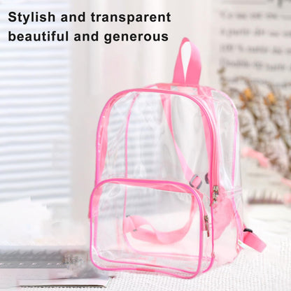 Clear Backpack Large Capacity Transparent Shoulder Backpack Transparent Packets Plastic Backpack (Black)