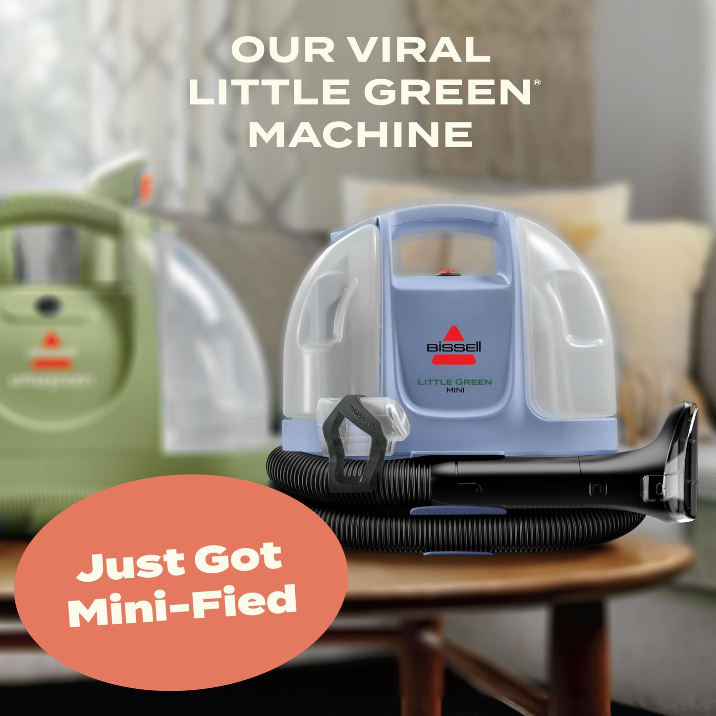 Bissell Little Green Mini Portable Carpet and Upholstery Deep Cleaner, Car/Auto Detailer, with HydroRinse Self-Cleaning Tool and 4" Tough Stain Tool, Tea Green, 4075