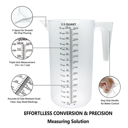 Laser-Etched Measuring Cup Set, 16 oz & 8 oz Cup Clear Plastic