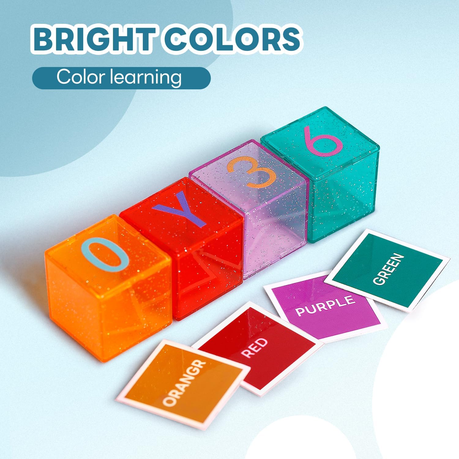 Aura Restored 40-piece toddler building blocks set with ABC and number stacking blocks for early learning and motor skills development.