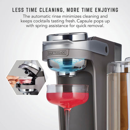 Bartesian Professional Cocktail Machine, 5 Premium Glass Bottles, 55306