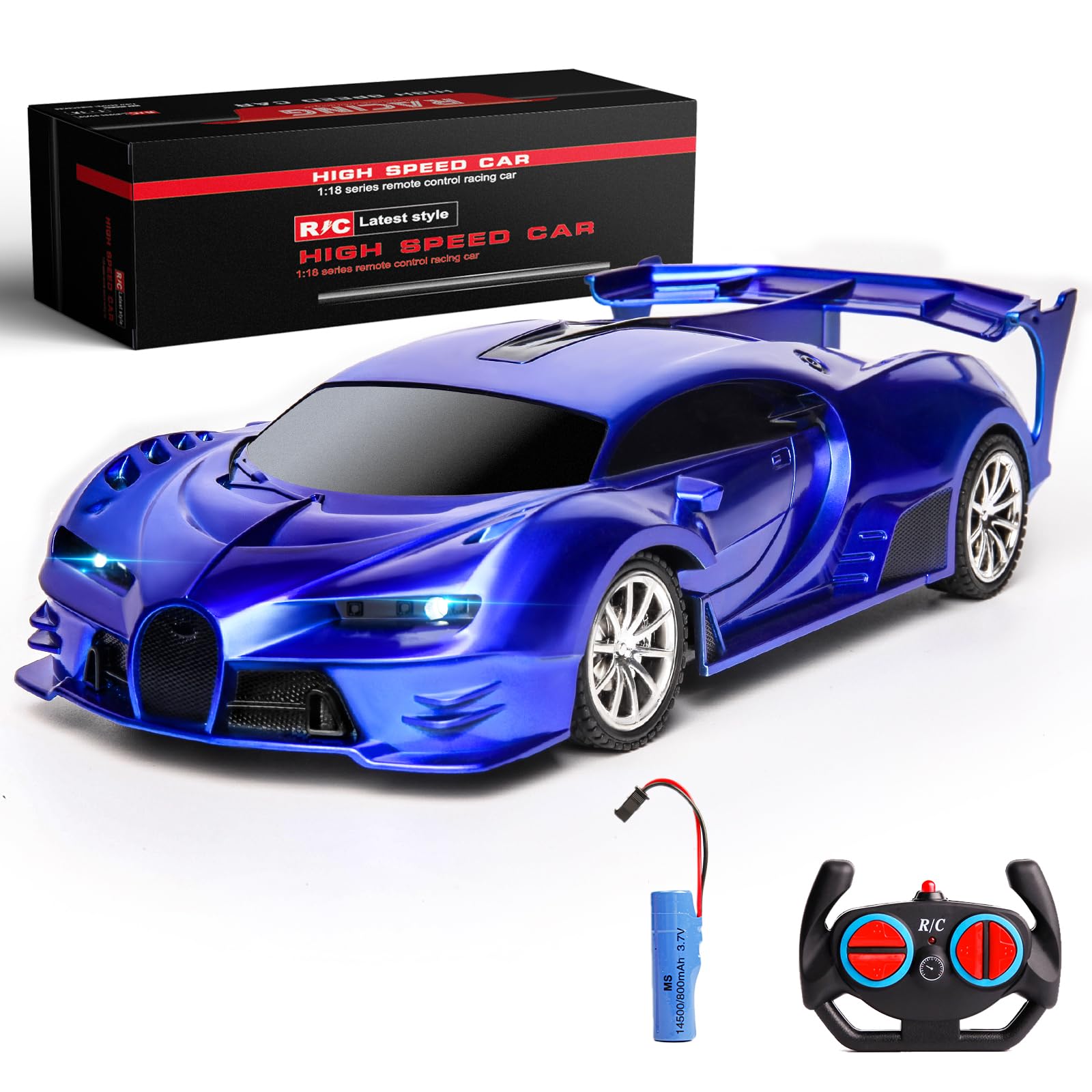 CC supplies 1/18 RC Car LED Light 2.4G Radio Remote Control Sports Cars Aura Restored