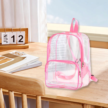 Clear Backpack Large Capacity Transparent Shoulder Backpack Transparent Packets Plastic Backpack (Black)