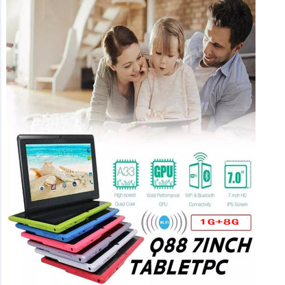 Android Tablet for 7-inch, 2025 HD Display Tablets PC Duad core Processor 1GB +8GB, 3000 mAh Long Battery Life, Smart Tablet Support Built-in W-iFi B-luetooth Unlocked Phablet