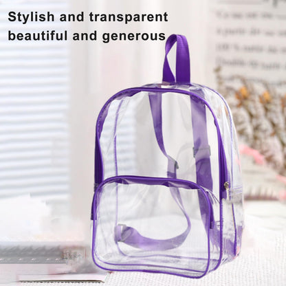 Clear Backpack Large Capacity Transparent Shoulder Backpack Transparent Packets Plastic Backpack (Black)