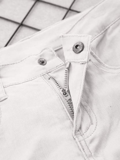 Children Boy's Skinny Chino Pants Kids Cute School Uniform Elastic Waist Straight Pants Stretchy Jeans