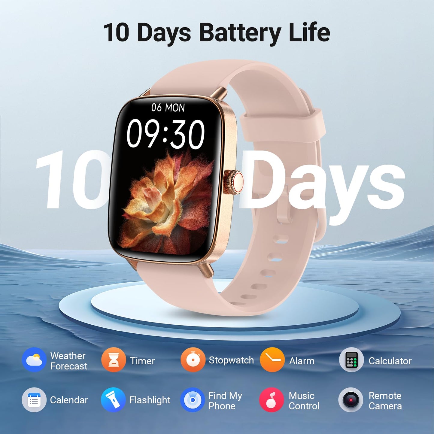 Fitpolo Smart Watch for Women, Stainless Steel Bezel Fitness Tracker (Make/Answer Calls), IP68 Waterproof, Heart Rate SpO2 Monitor, Sleep & Activity Tracking Smartwatch for Android Phones iPhone