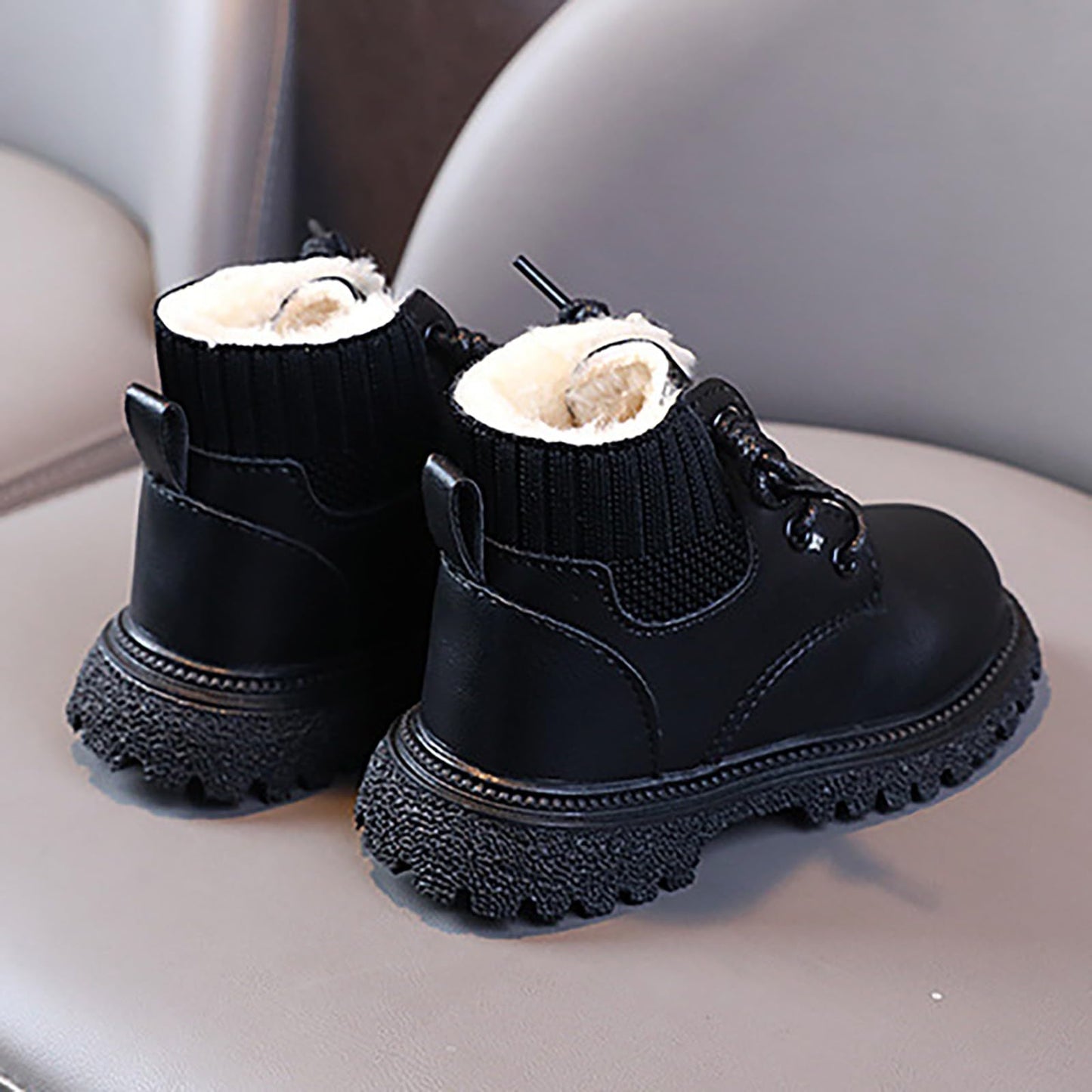 Boys Girls Winter Shoes Toddler Baby Snow Boots Warm Lined Soft Sole Shoe Infant First Walking Cozy Non-Slip Shoes