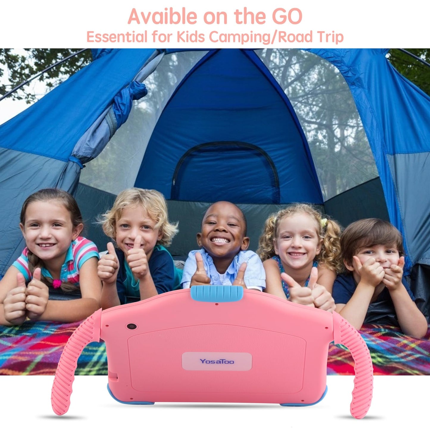 YosaToo Kids Tablet 7 Inch with Case WiFi Dual Camera, Toddler Tablets for Kids Lots Educational Contents Pre-Installed Children's Tablet