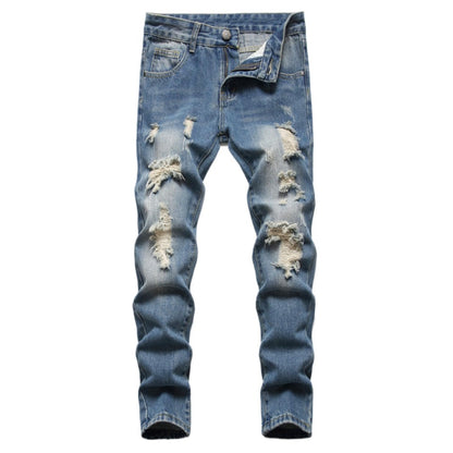 Maiyifu-GJ Boy's Slim Straight Fit Ripped Jeans Destroyed Distressed Denim Jeans Kids Classic Washed Jean Pants with Holes