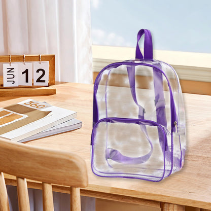 Clear Backpack Large Capacity Transparent Shoulder Backpack Transparent Packets Plastic Backpack (Black)