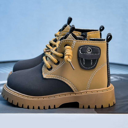 Aura Restored boys and girls winter snow boots for toddlers with warm lining, soft sole, cozy infant crib shoes for walking.