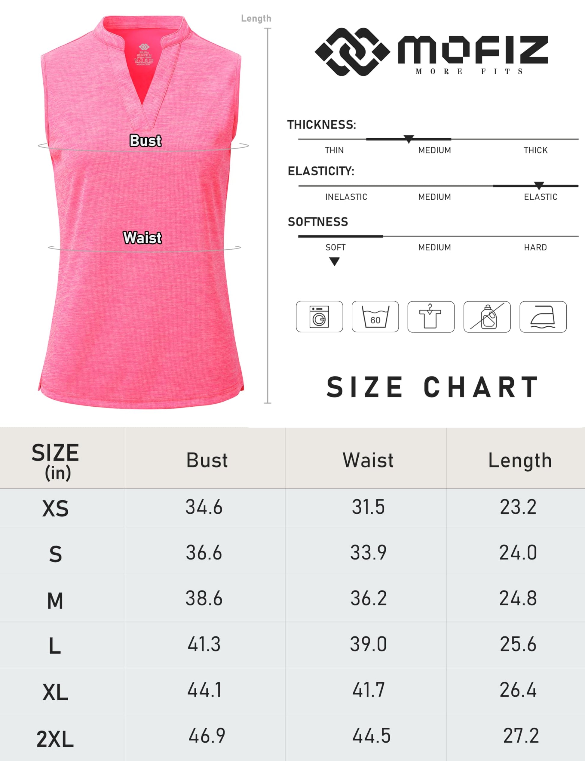 9DF MoFiz Women's Sleeveless Golf Polo Tennis Shirt Sport T-Shirt V-Neck Athletic Tops Active Tee Aura Restored