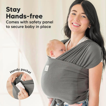 KeaBabies Baby Wrap Carrier Ring Sling by Aura Restored, adjustable breathable fabric for newborn to toddler infant carrying.