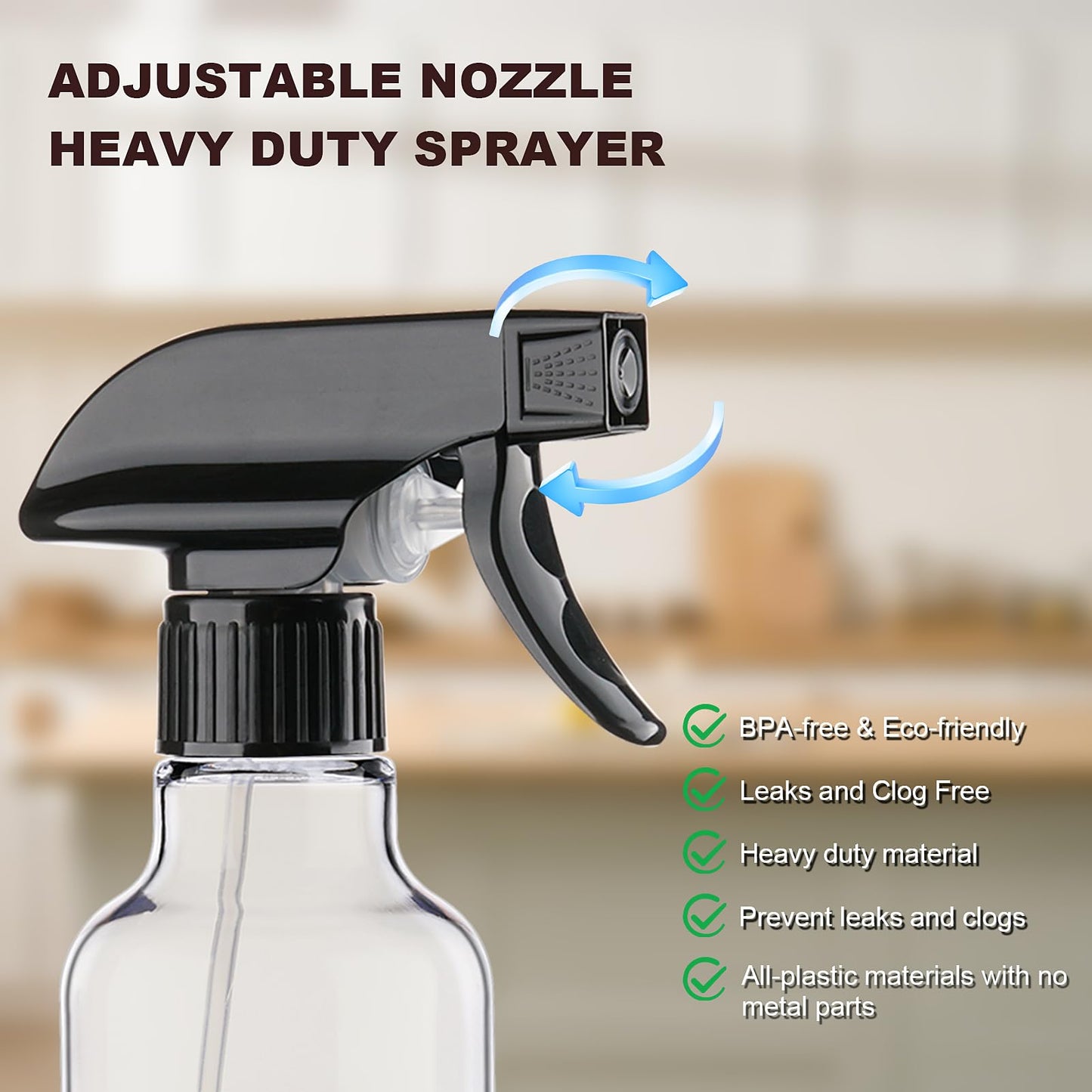 Aura Restored 12 oz heavy-duty plastic spray bottle for cleaning, with a durable trigger and clear container for easy use.