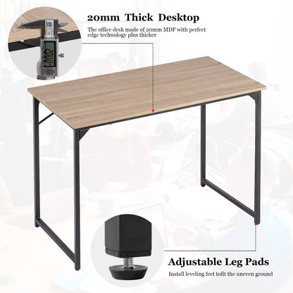 PayLessHere 32/39/47 inch Computer Desk Study Writing Table, Adjustable feet, Modern Furniture for Home Office (1, Brown, 32 inch)