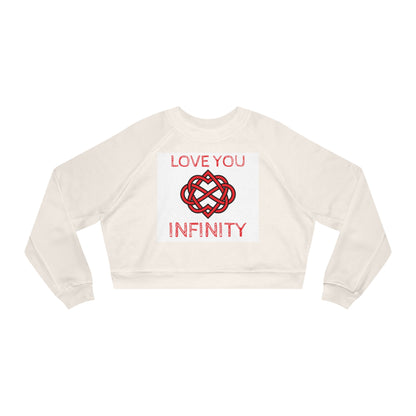 Women's Cropped Fleece Pullover infinite love Printify