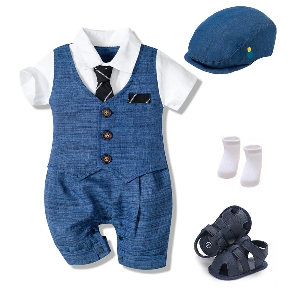 Baby Boy Formal Romper Suit Aura Restored