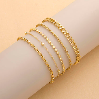 Kryssable Collection Gold Bracelets Set for Women 14K Real Gold Plated Jewelry Fashion Stackable Tennis Beaded Figaro Herringbone Paperclip Link Bracelet Pack Stack Gifts for Women