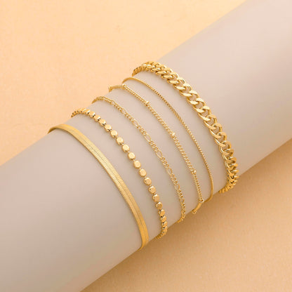 Kryssable Collection Gold Bracelets Set for Women 14K Real Gold Plated Jewelry Fashion Stackable Tennis Beaded Figaro Herringbone Paperclip Link Bracelet Pack Stack Gifts for Women