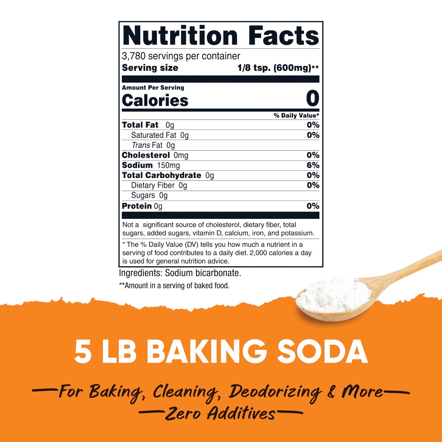 Nutricost Pantry Baking Soda (1 LB) - For Baking, Cleaning, Deodorizing, and More