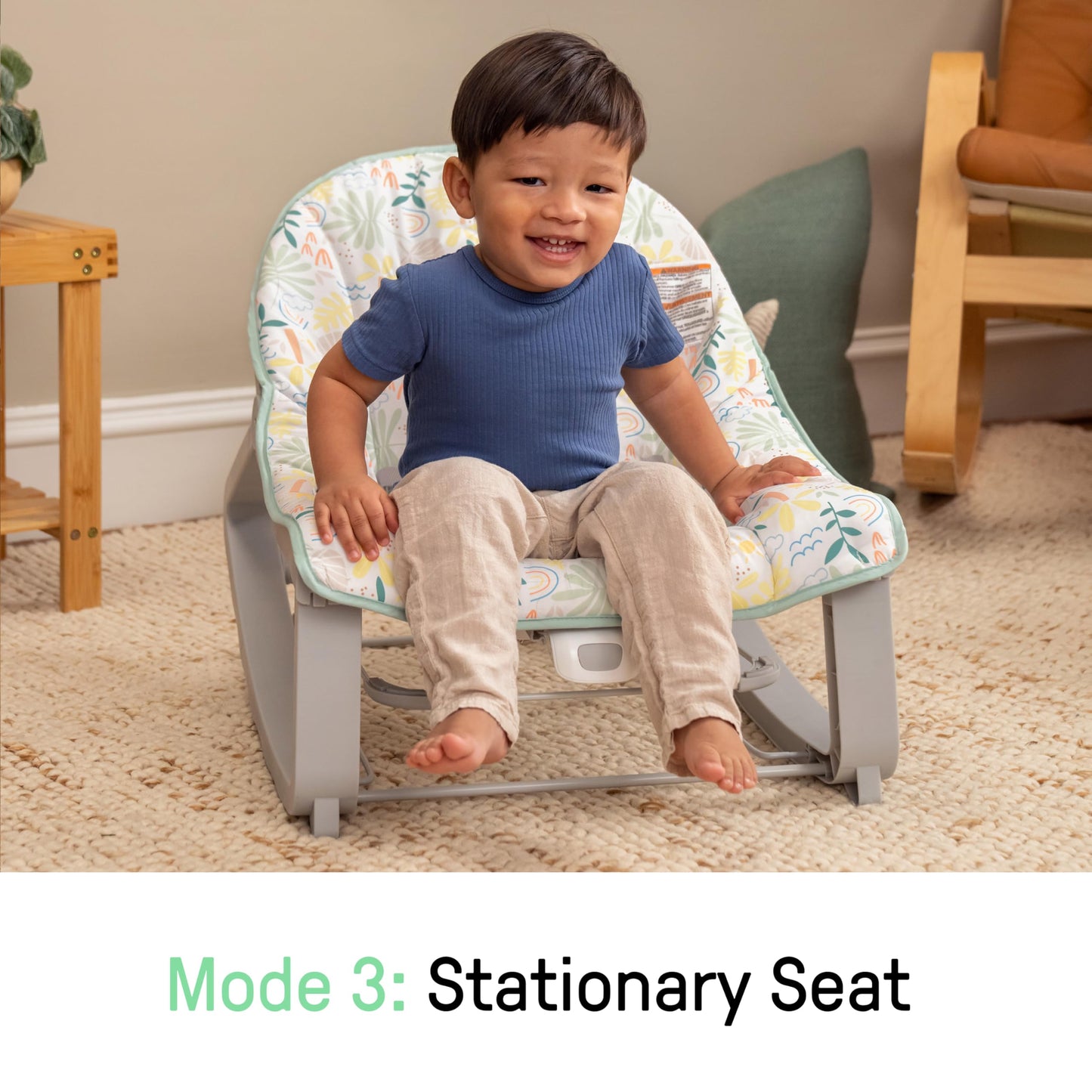 Ingenuity Keep Cozy 3-in-1 Grow with Me Vibrating Baby Bouncer, Seat & Infant to Toddler Rocker, Vibrations & -Toy Bar, 0-30 Months Up to 40 lbs (Weaver)