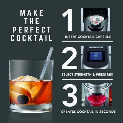 Bartesian Professional Cocktail Machine, 5 Premium Glass Bottles, 55306