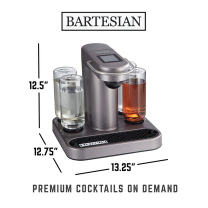 Bartesian Professional Cocktail Machine, 5 Premium Glass Bottles, 55306