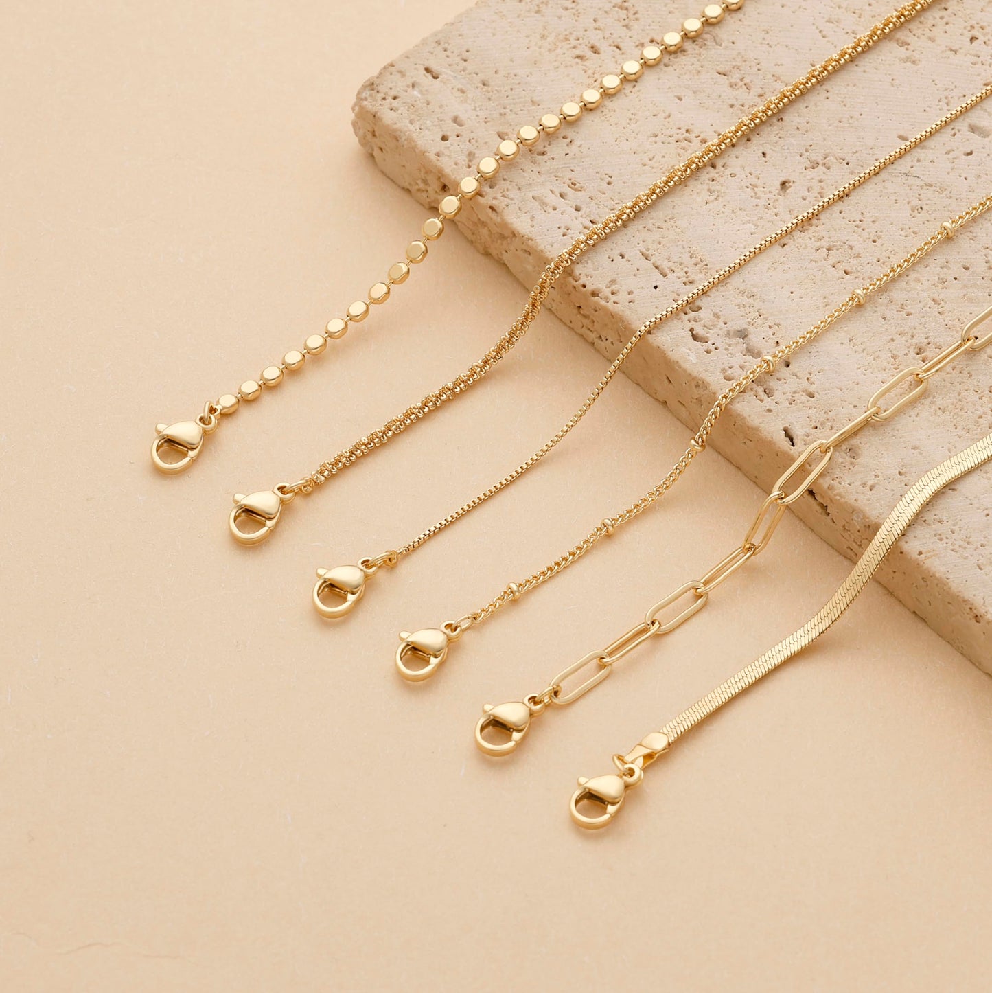 Kryssable Collection Gold Bracelets Set for Women 14K Real Gold Plated Jewelry Fashion Stackable Tennis Beaded Figaro Herringbone Paperclip Link Bracelet Pack Stack Gifts for Women