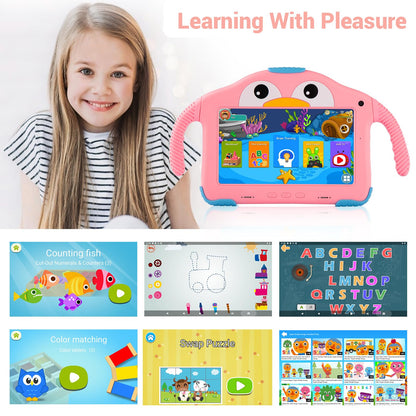 YosaToo Kids Tablet 7 Inch with Case WiFi Dual Camera, Toddler Tablets for Kids Lots Educational Contents Pre-Installed Children's Tablet