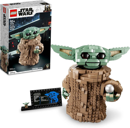 LEGO Star Wars: The Mandalorian Series The Child  - Baby Yoda Grogu Figure, Building Toy, Collectible Room Decoration for Boys and Girls, Teens, with Minifigure and Nameplate, Gift Idea (75318)