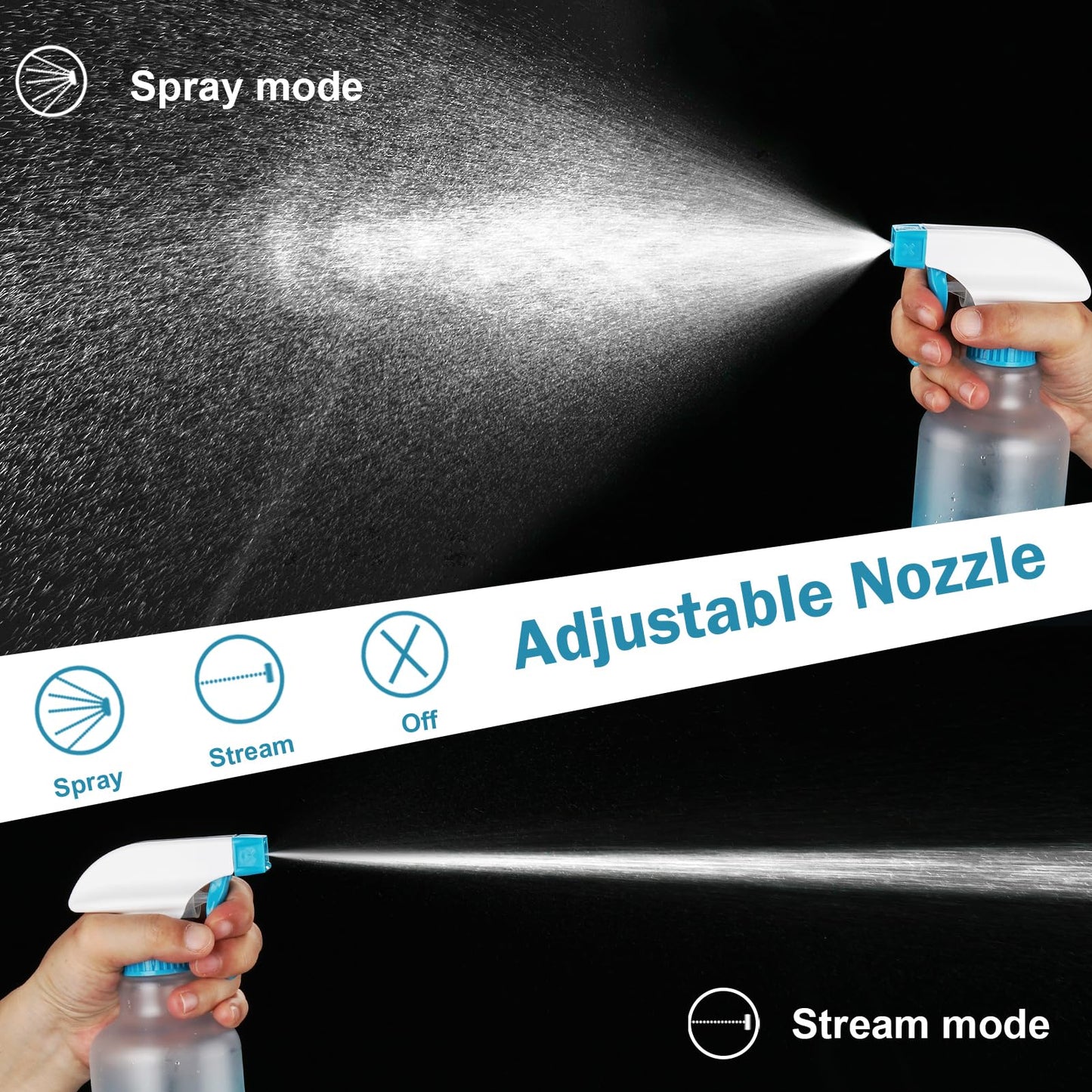 Aura Restored 12 oz heavy-duty plastic spray bottle for cleaning supplies, with a trigger spray nozzle and clear container