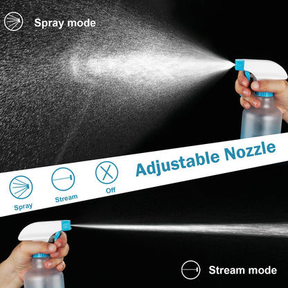 Aura Restored 12 oz heavy-duty plastic spray bottle for cleaning supplies, with a trigger spray nozzle and clear container