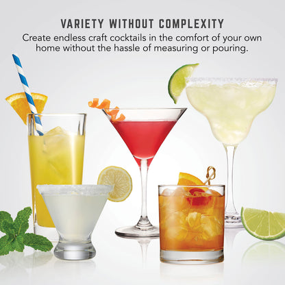 Bartesian Professional Cocktail Machine, 5 Premium Glass Bottles, 55306