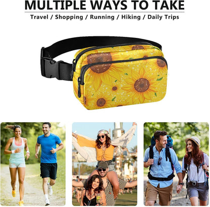 Large Capacity Fanny Pack, Parents' Day Beautiful Sunflower, Women Waist Packs,  Bum Bag Belt with Adjustable Strap