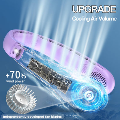KIDEE Neck Fan, Portable Bladeless Neck Fans, Upgrade 360° Airflow, Super Quiet, 3 Speeds, 4000mAh Personal Wearable Neck Fan, Upgraded Cooling Air Volume USB Rechargeable Hands Free Fan