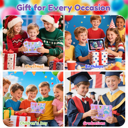 Kids Tablet 7 inch Tablets for Kids 3-12, 32GB Android Toddler Tablet with Solid Case, YouTube, Netflix, GMS, Bluetooth, WiFi, Education Learning Apps Installed, Parent Control